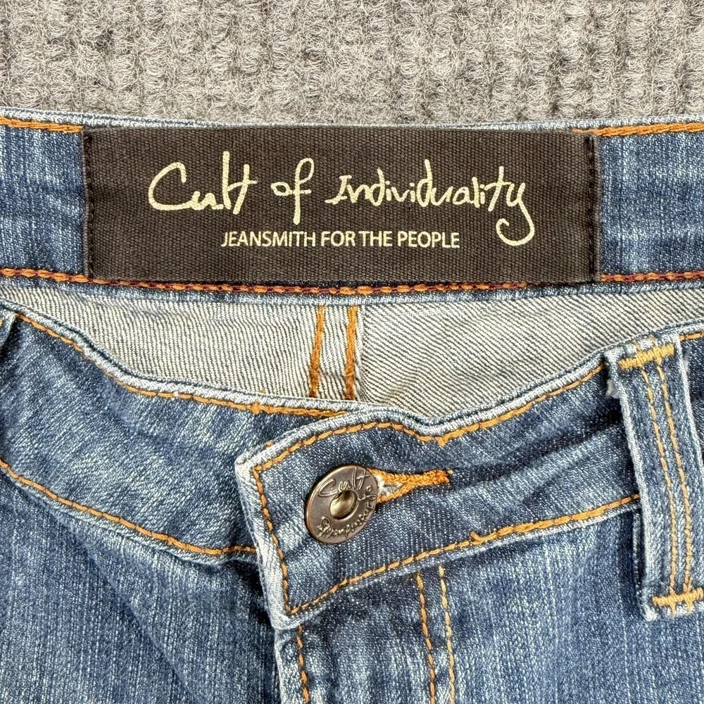 Cult Of Individuality Jeans Mens 32x28 Blue Medium Wash Distressed Stretch Denim